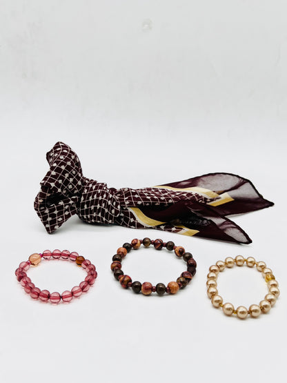 Gold Precioas Pearl, Tiger Eye & Mixed Beads