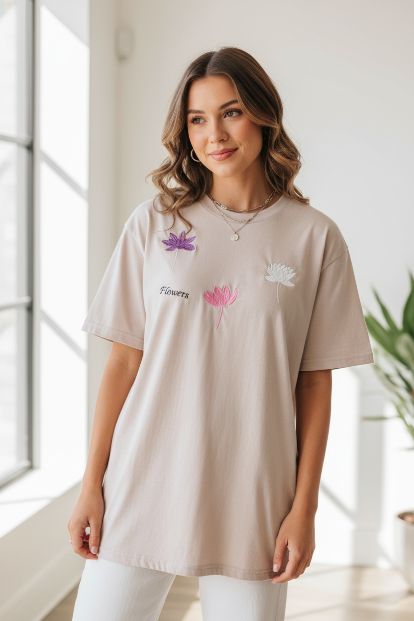 Women's Embroidery Large T-Shirt